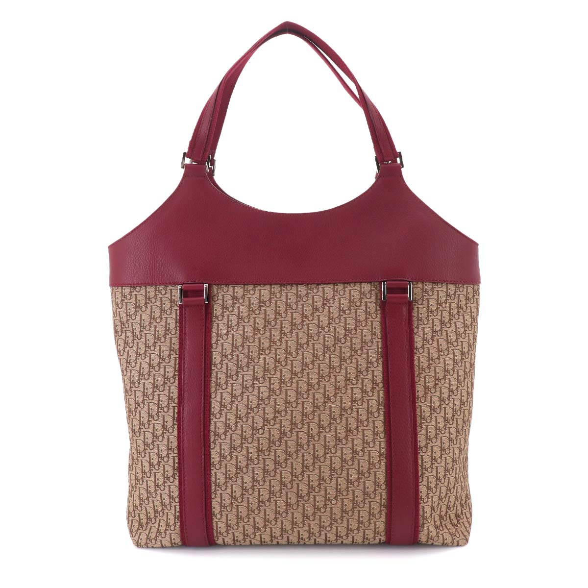Street Chic Trotter Tote Bag Canvas Red Christian Dior