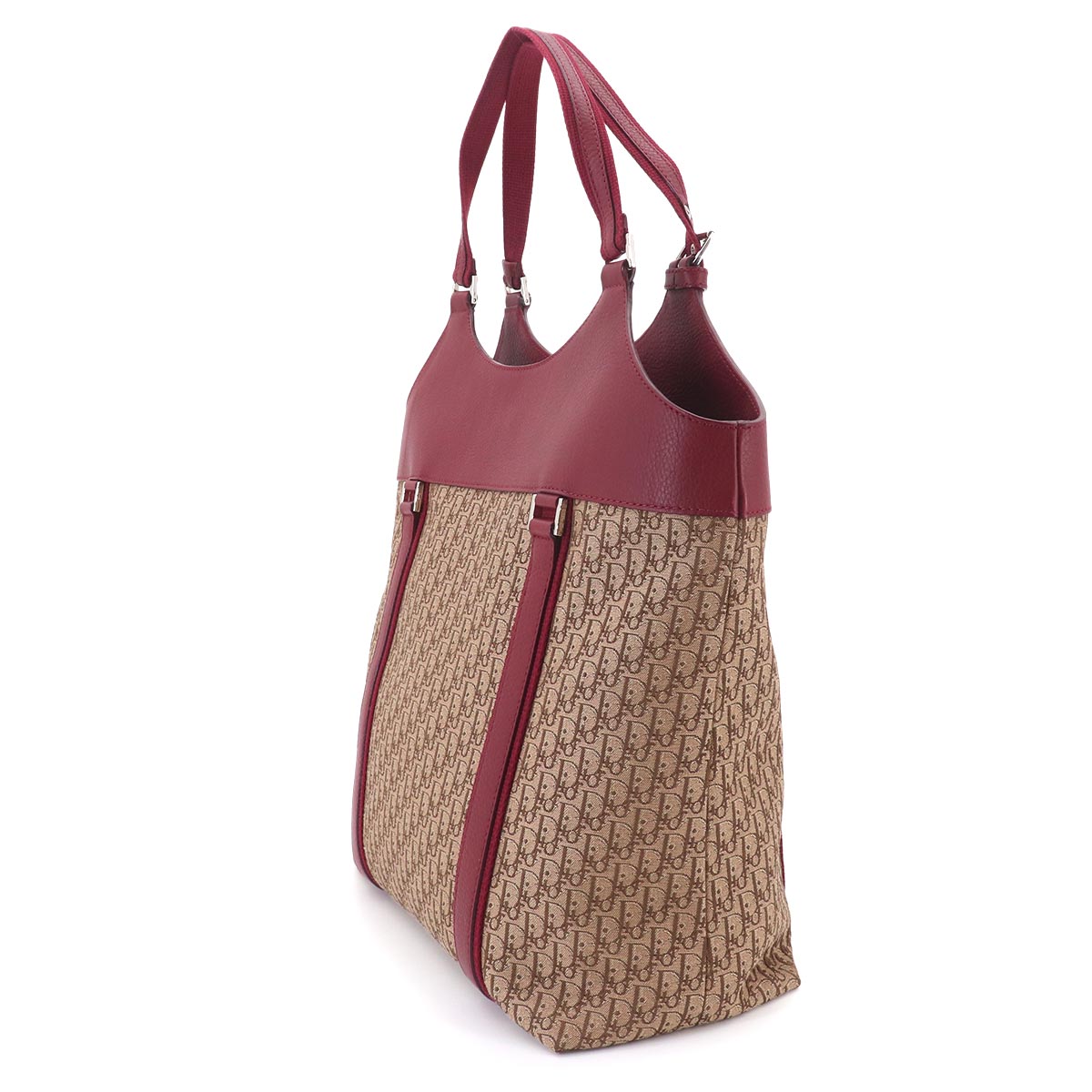 Street Chic Trotter Tote Bag Canvas Red Christian Dior