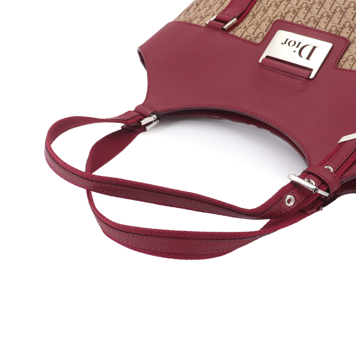 Street Chic Trotter Tote Bag Canvas Red Christian Dior