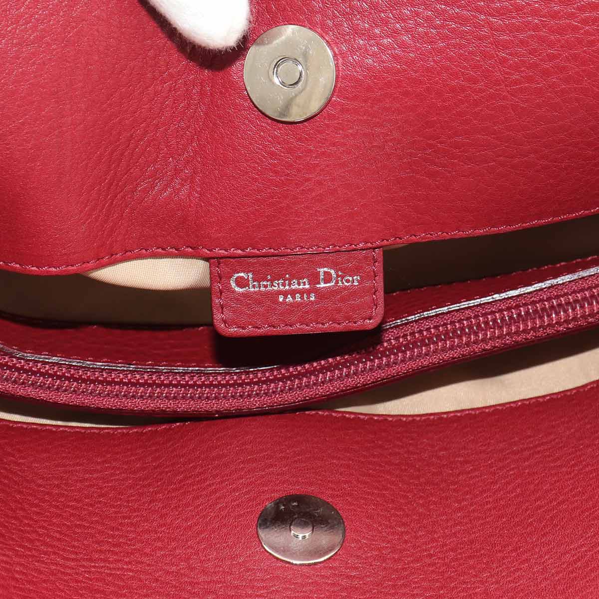 Street Chic Trotter Tote Bag Canvas Red Christian Dior