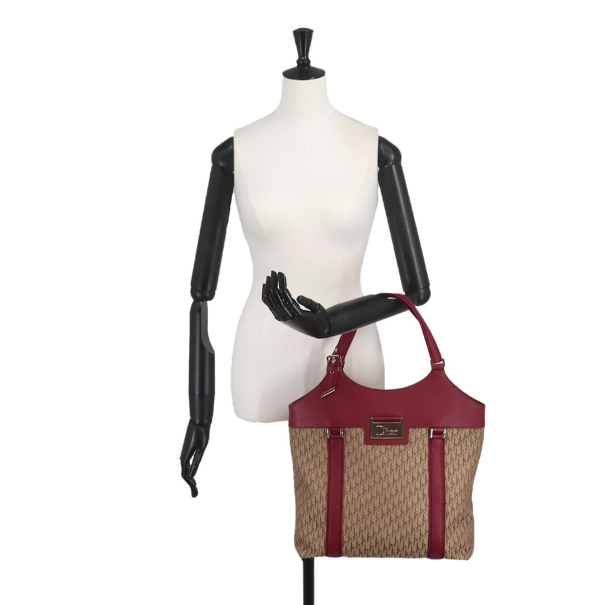 Street Chic Trotter Tote Bag Canvas Red Christian Dior