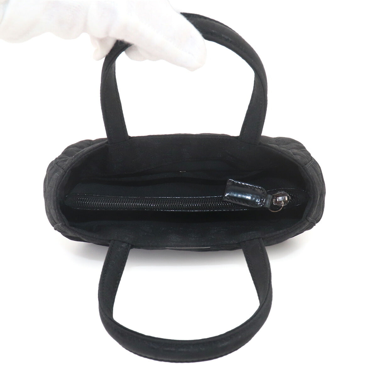 Trotter Mini Hand Bag Nylon Leather Black Purse