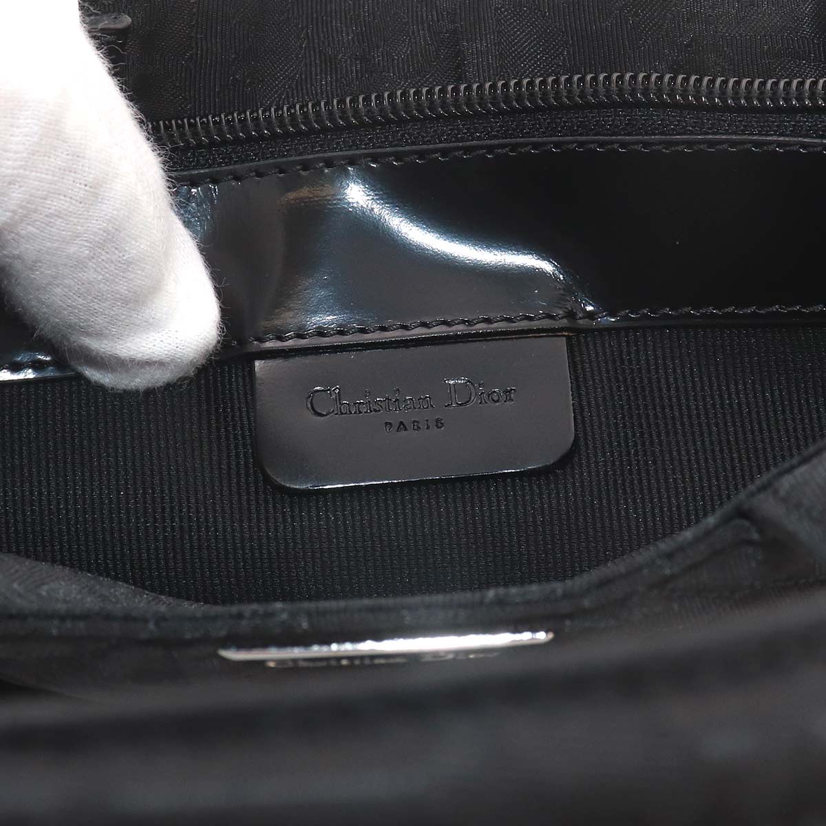 Trotter Mini Hand Bag Nylon Leather Black Purse