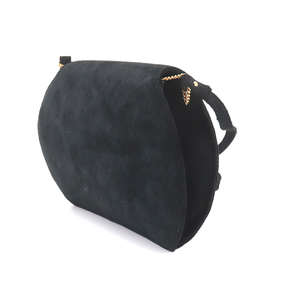 Shoulder Bag Suede Black Vintage Purse