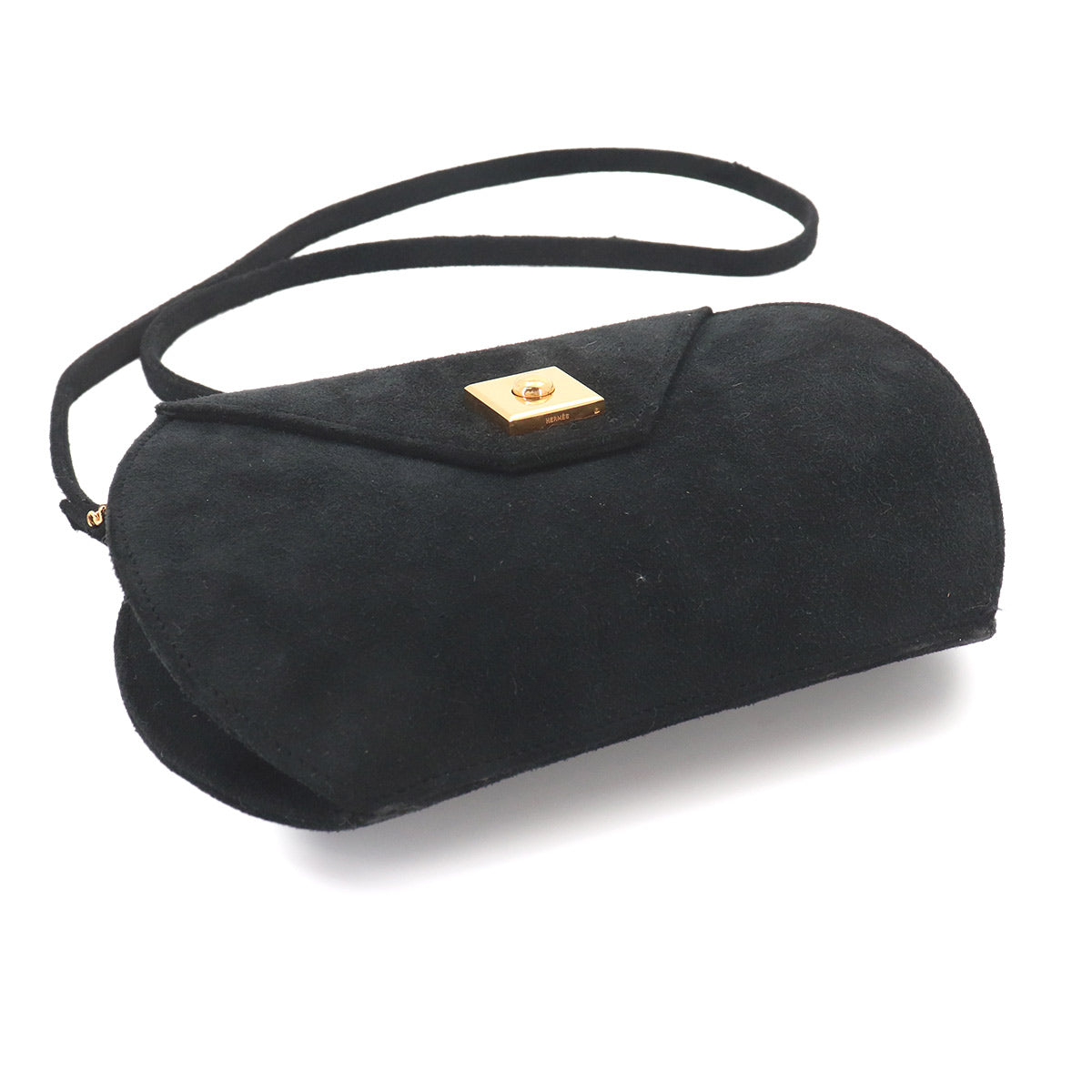 Shoulder Bag Suede Black Vintage Purse