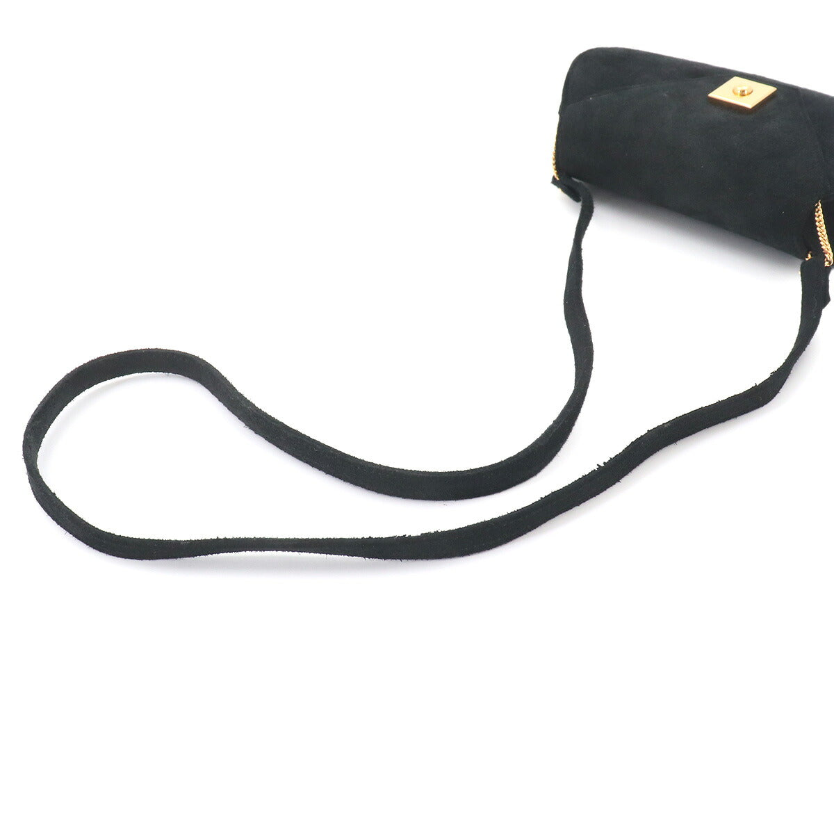 Shoulder Bag Suede Black Vintage Purse