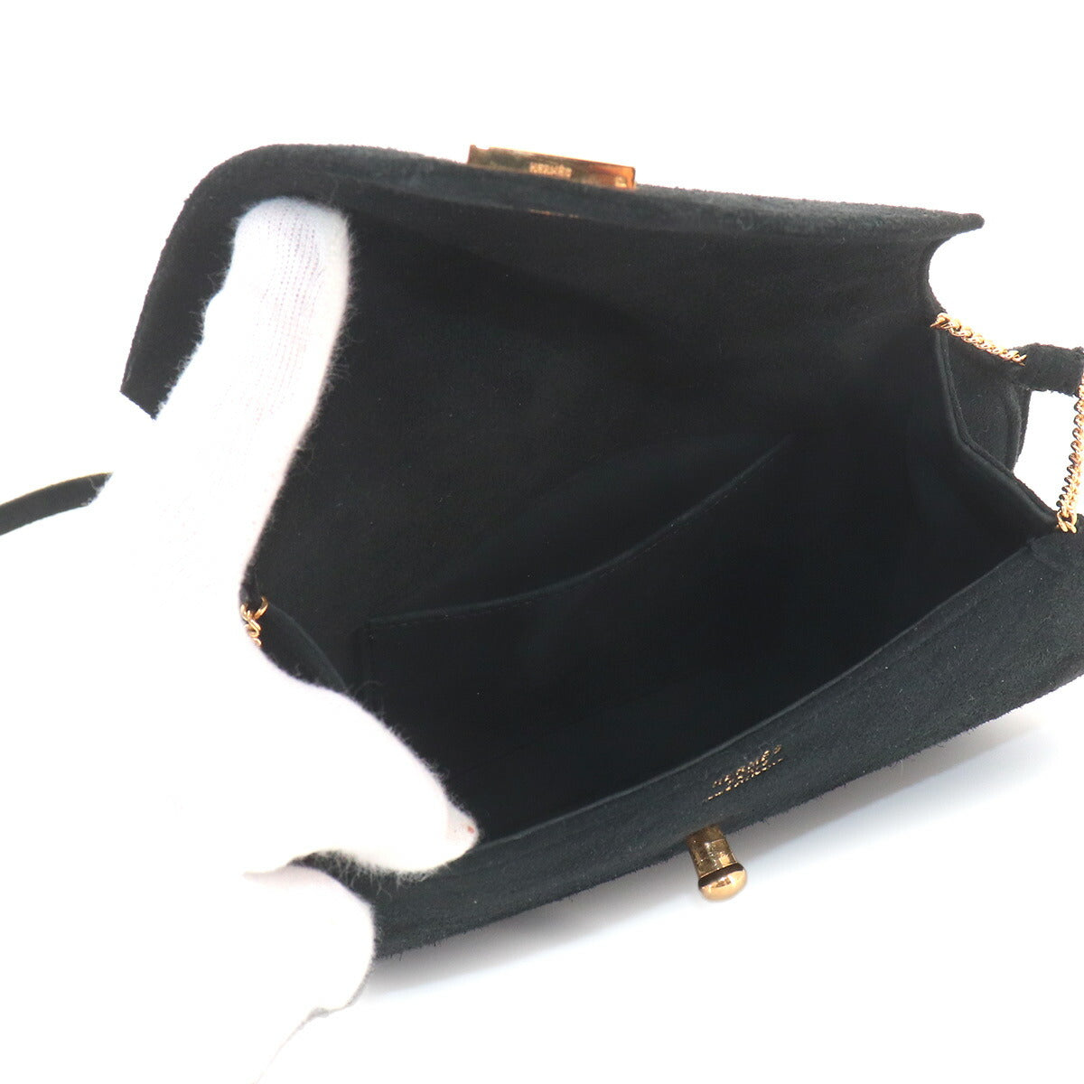 Shoulder Bag Suede Black Vintage Purse