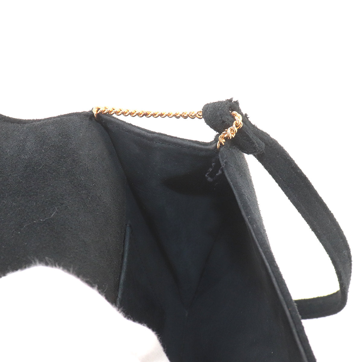 Shoulder Bag Suede Black Vintage Purse
