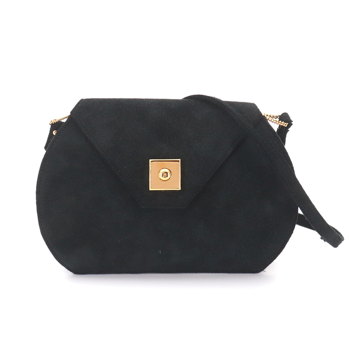 Shoulder Bag Suede Black Vintage Purse