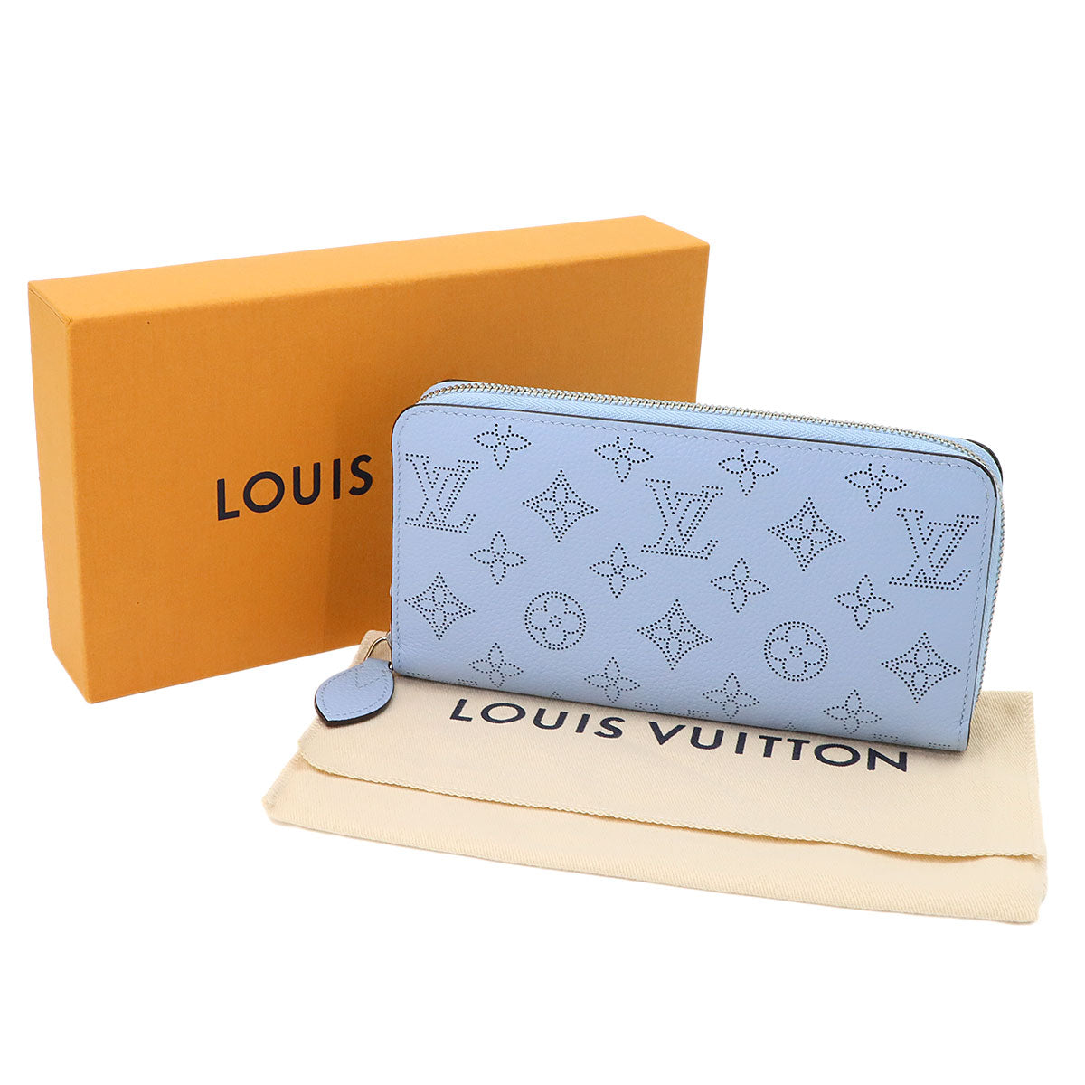 Mahina Zippy Wallet Leather Bleu Nuage M81053 Purse