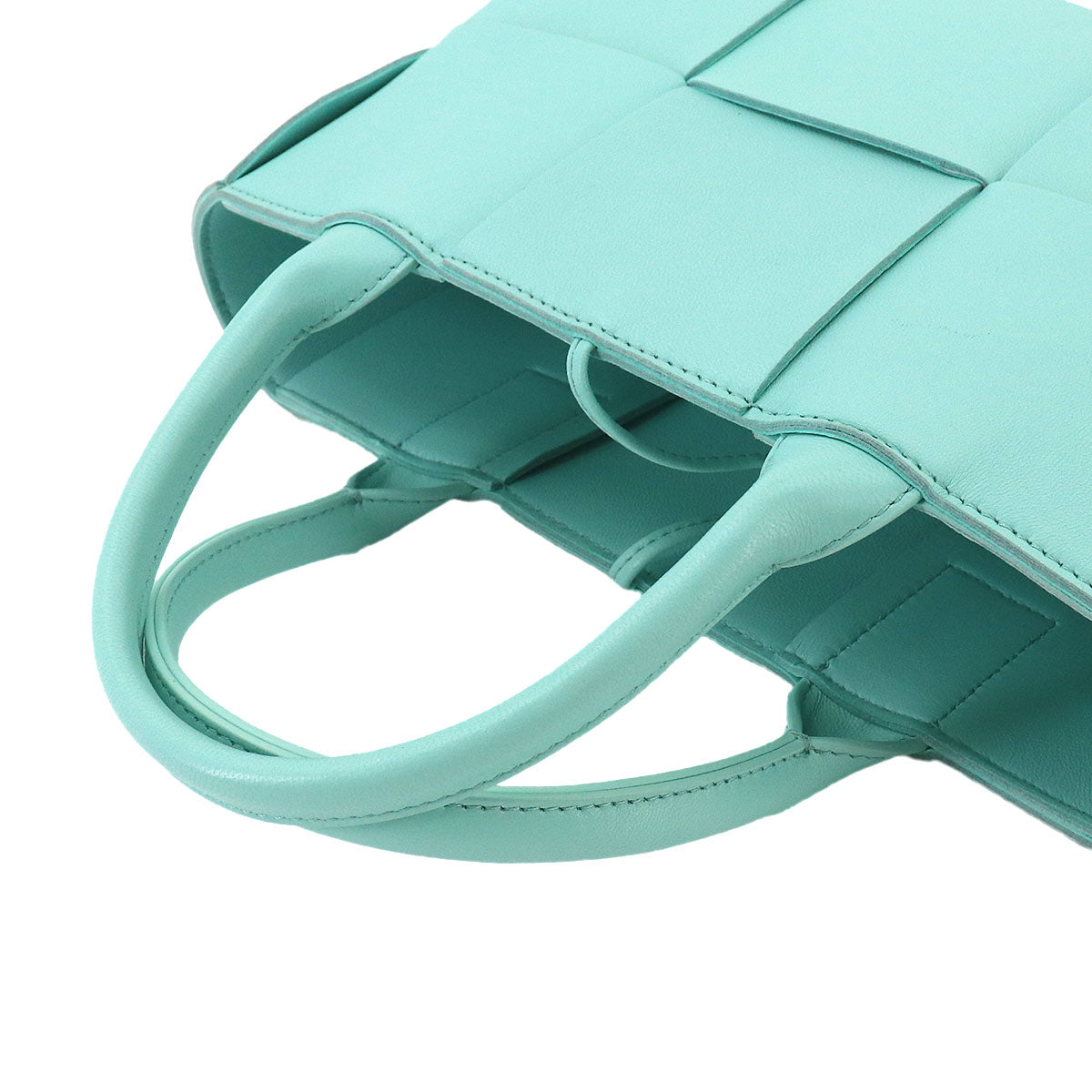 Intrecciato Mini Arco Hand Shoulder Bag Leather Blue