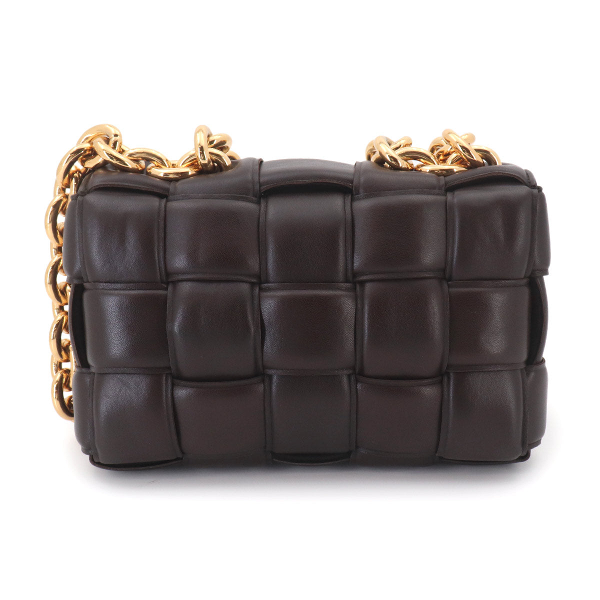 Intrecciato Chain Cassette Hand Shoulder Bag Brown