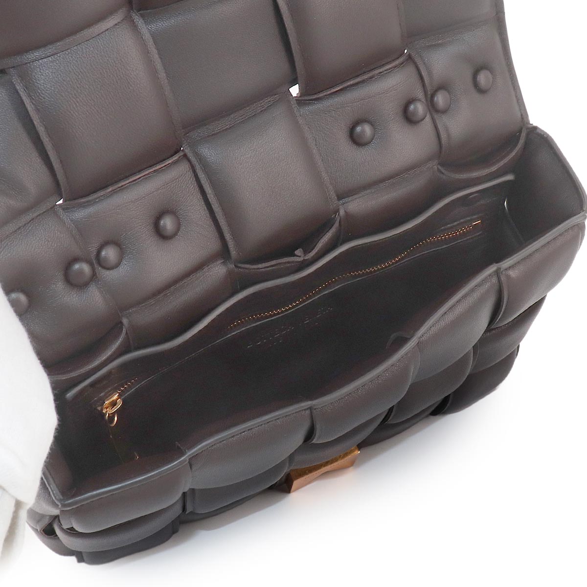 Intrecciato Chain Cassette Hand Shoulder Bag Brown