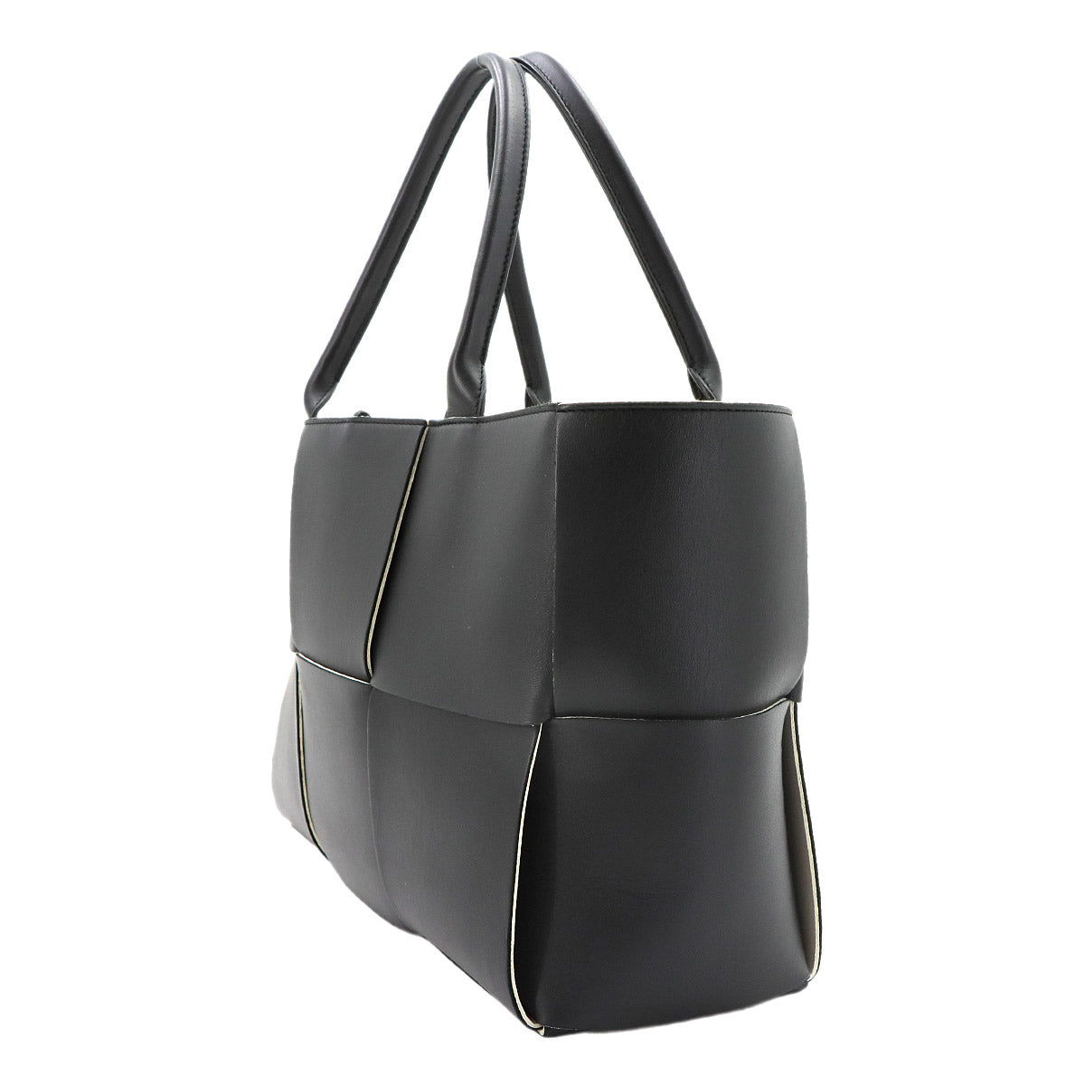 Intrecciato Medium Arco Tote Bag Leather Black