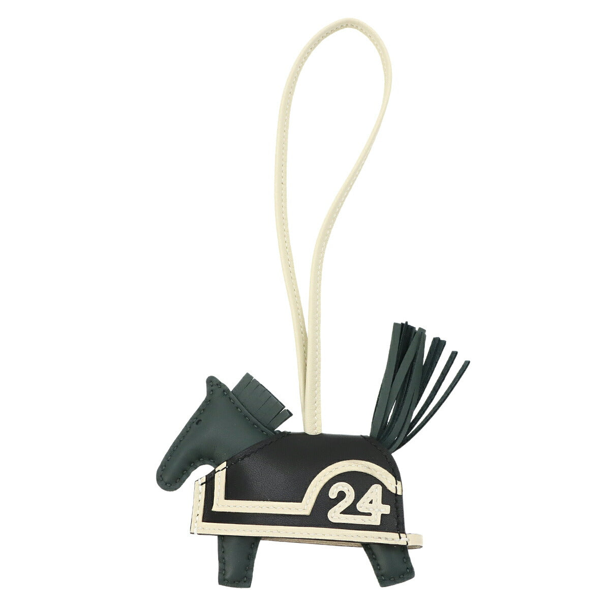 Rodeo Robeo PM Bag Charm Agneau Milo Vert Mangrove Black Craie