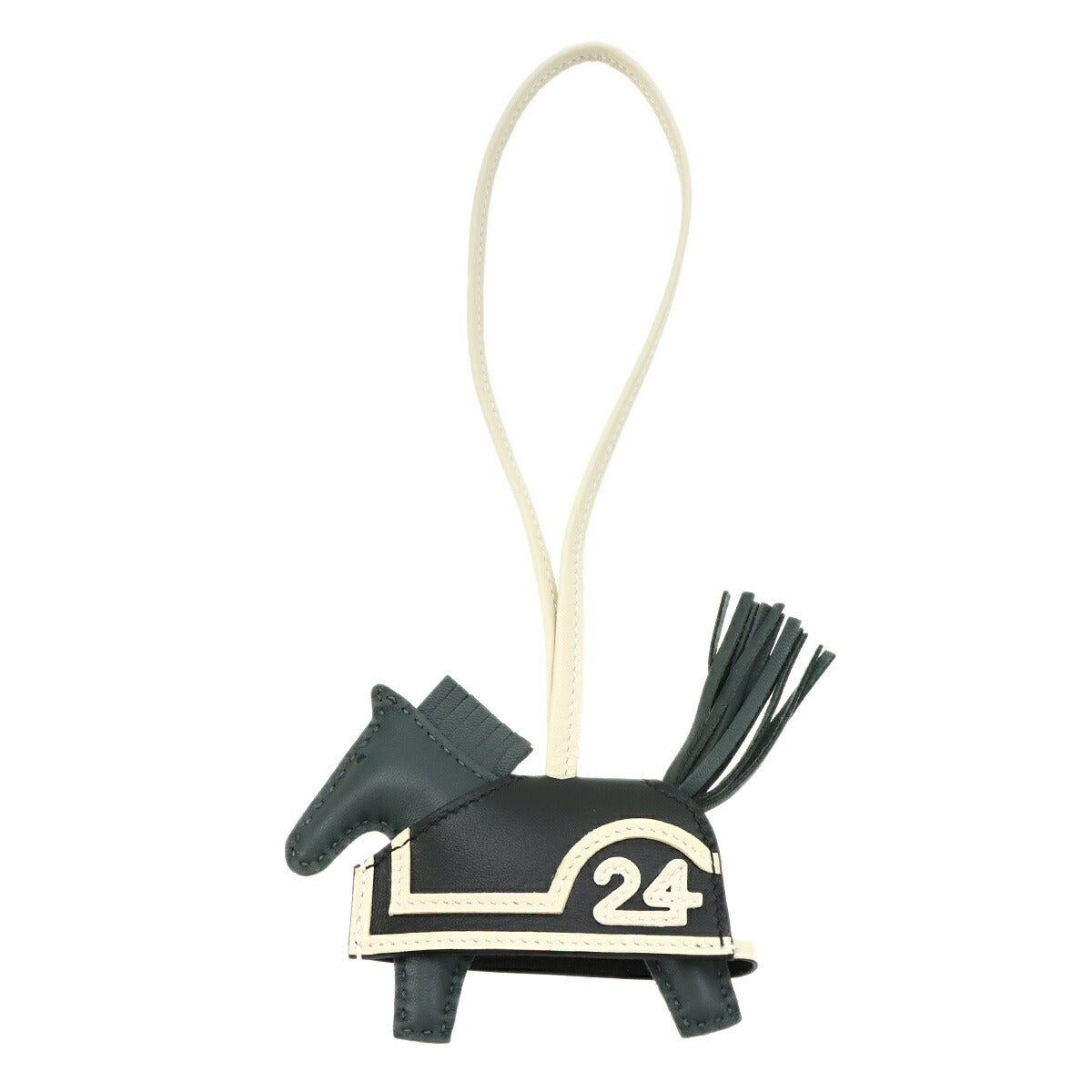 Rodeo Robeo PM Bag Charm Agneau Milo Vert Mangrove Black Craie