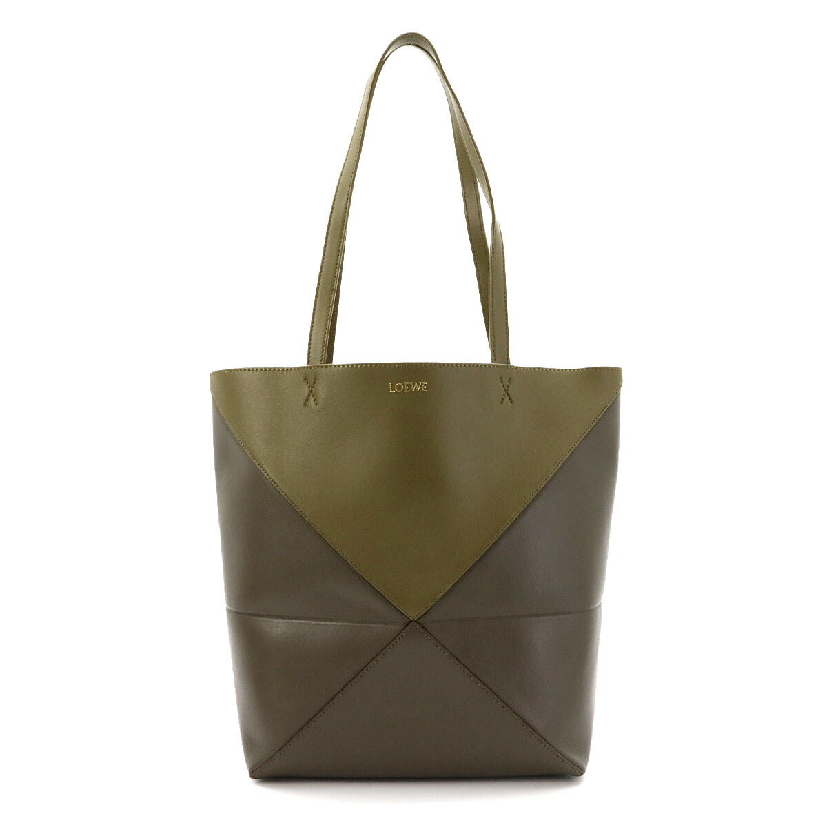 Medium Puzzle Fold tote Bag Leather Khaki Purse