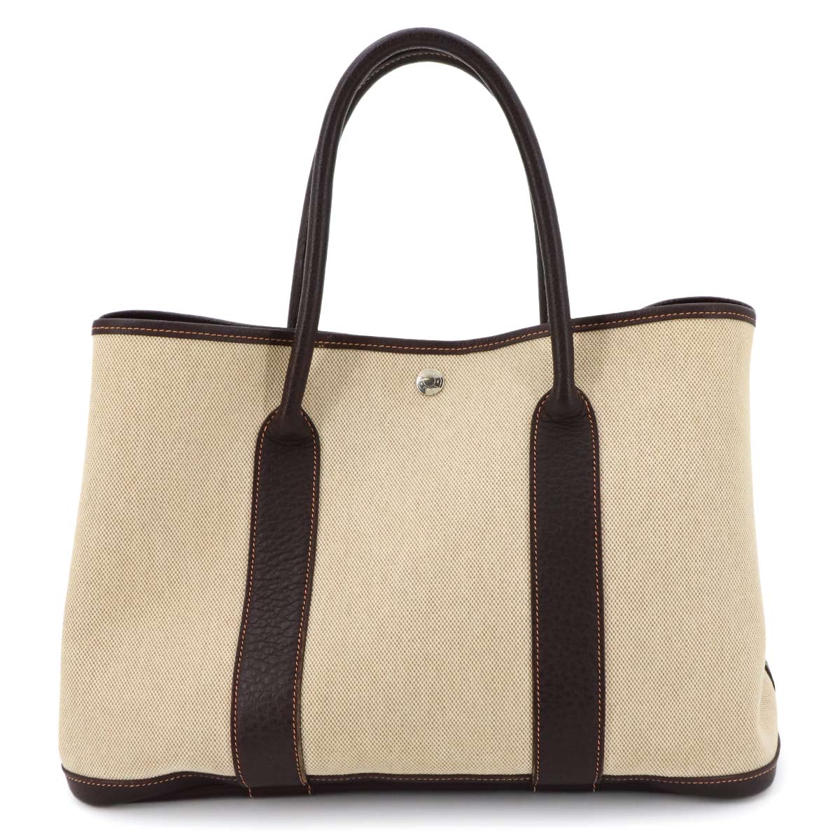 Garden Party PM Tote Bag Toile H Leather Natural Marron Purse