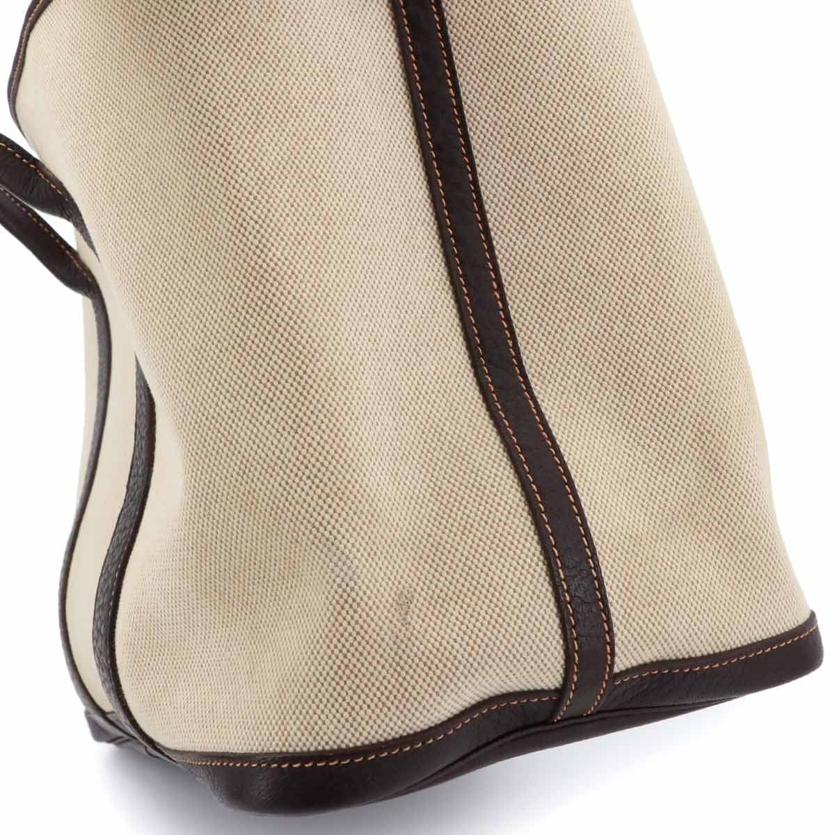 Garden Party PM Tote Bag Toile H Leather Natural Marron Purse