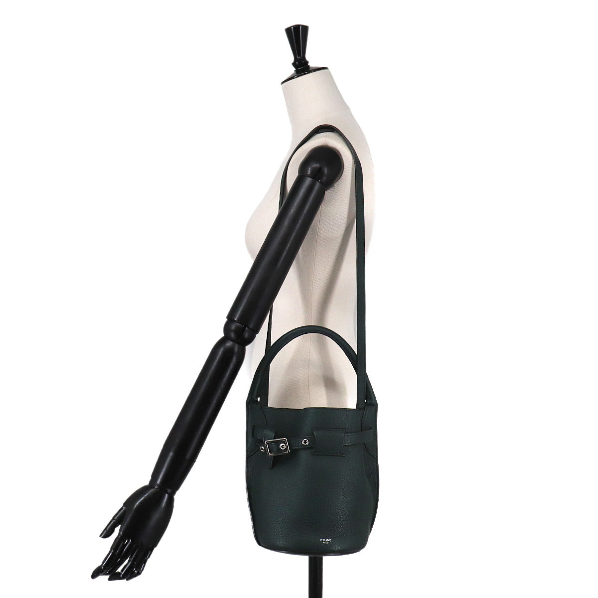 Big Bag Bucket Nano Hand Shoulder Bag Leather Green 187243