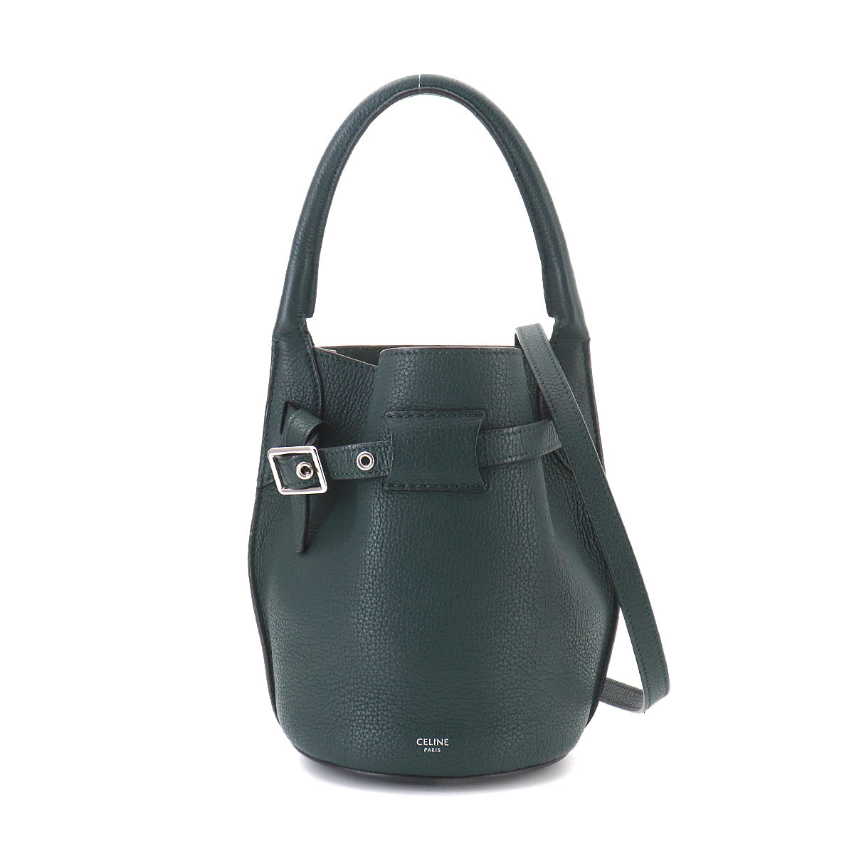 Big Bag Bucket Nano Hand Shoulder Bag Leather Green 187243