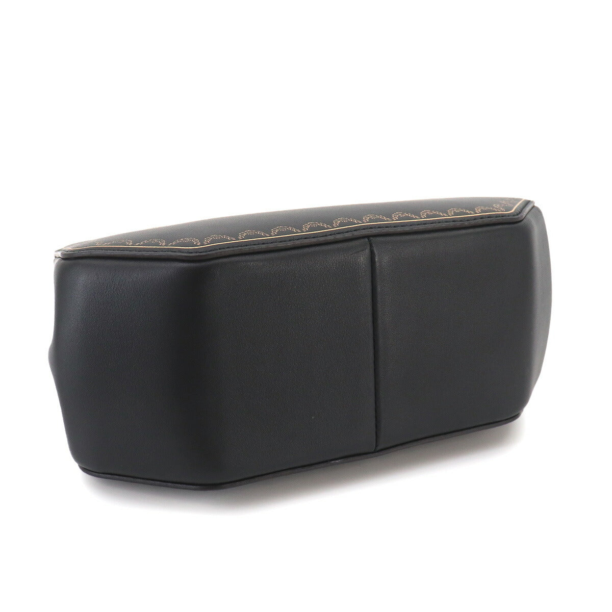 Guirlande de Cartier Hand Shoulder Bag Leather Black Purse