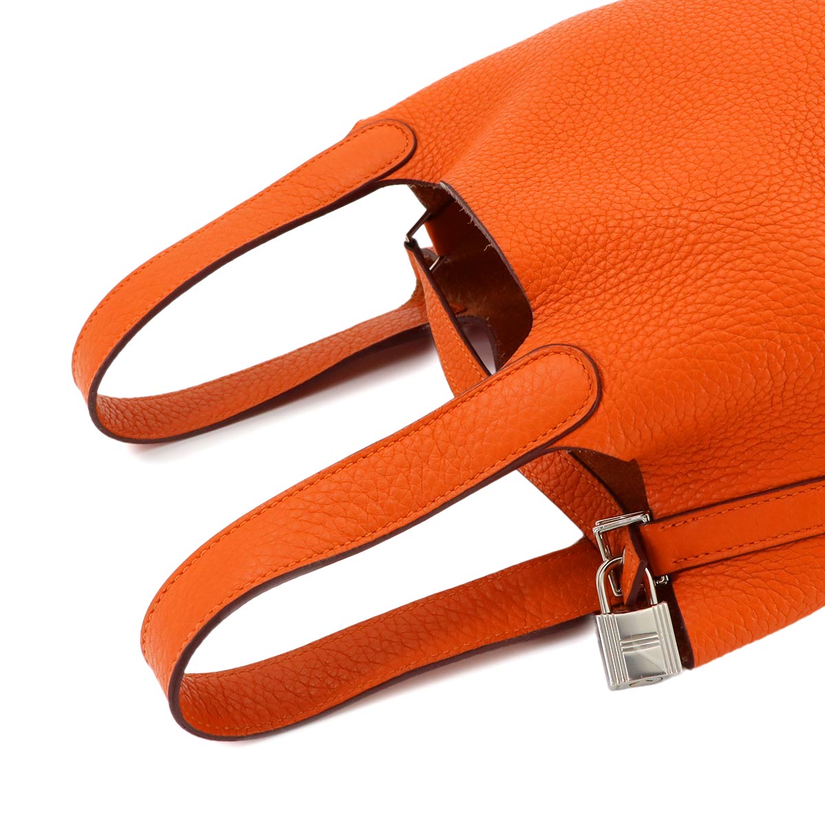 Picotin Lock PM Hand Bag Taurillon Clemence Orange
