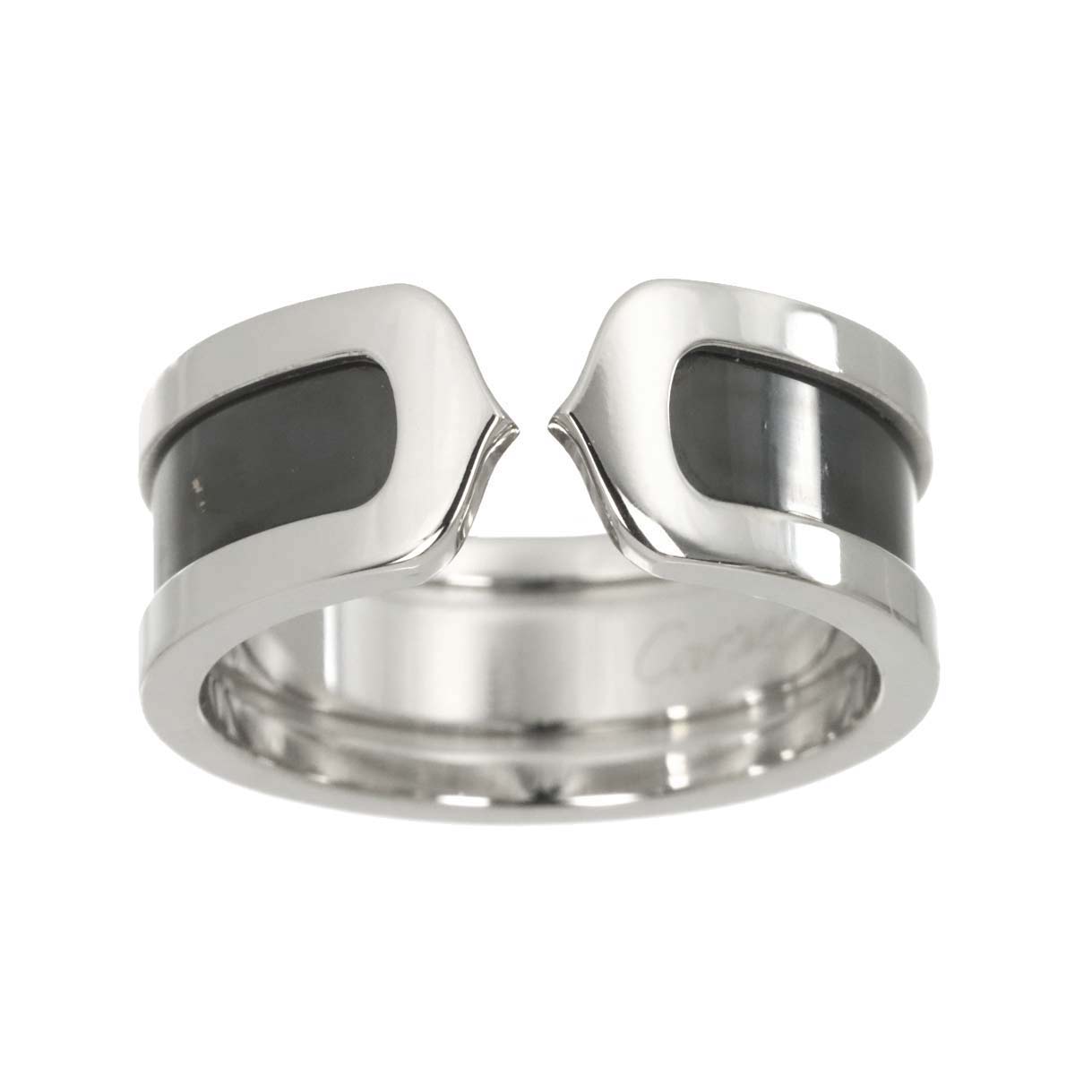 C2 2C Black lacquer Ring 18K White Gold 750 size58 7.75-8(US)