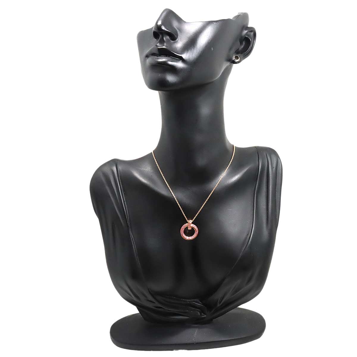 T1 Mini Circle Pendant Sapphire Necklace 18K PG 750