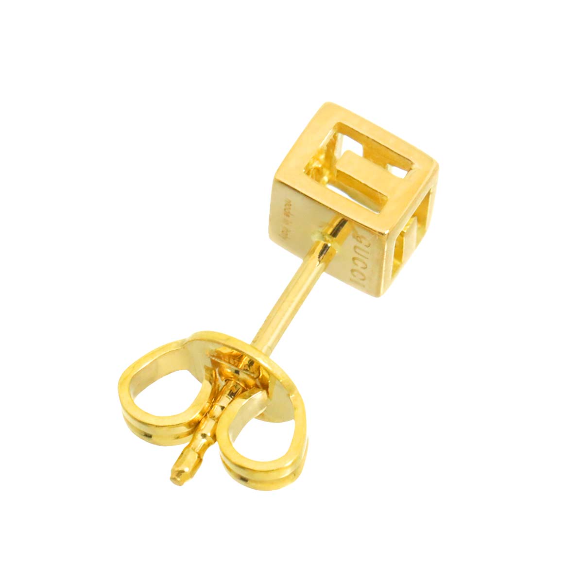GCube Earring Pierced 18K YG 750 One Piece only