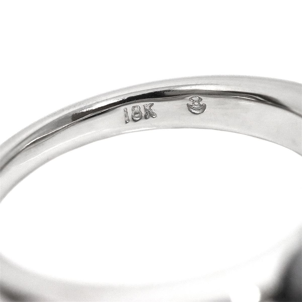 BlackPearl 10.2mm Diamond Ring 18KWG 5.75-6(US)
