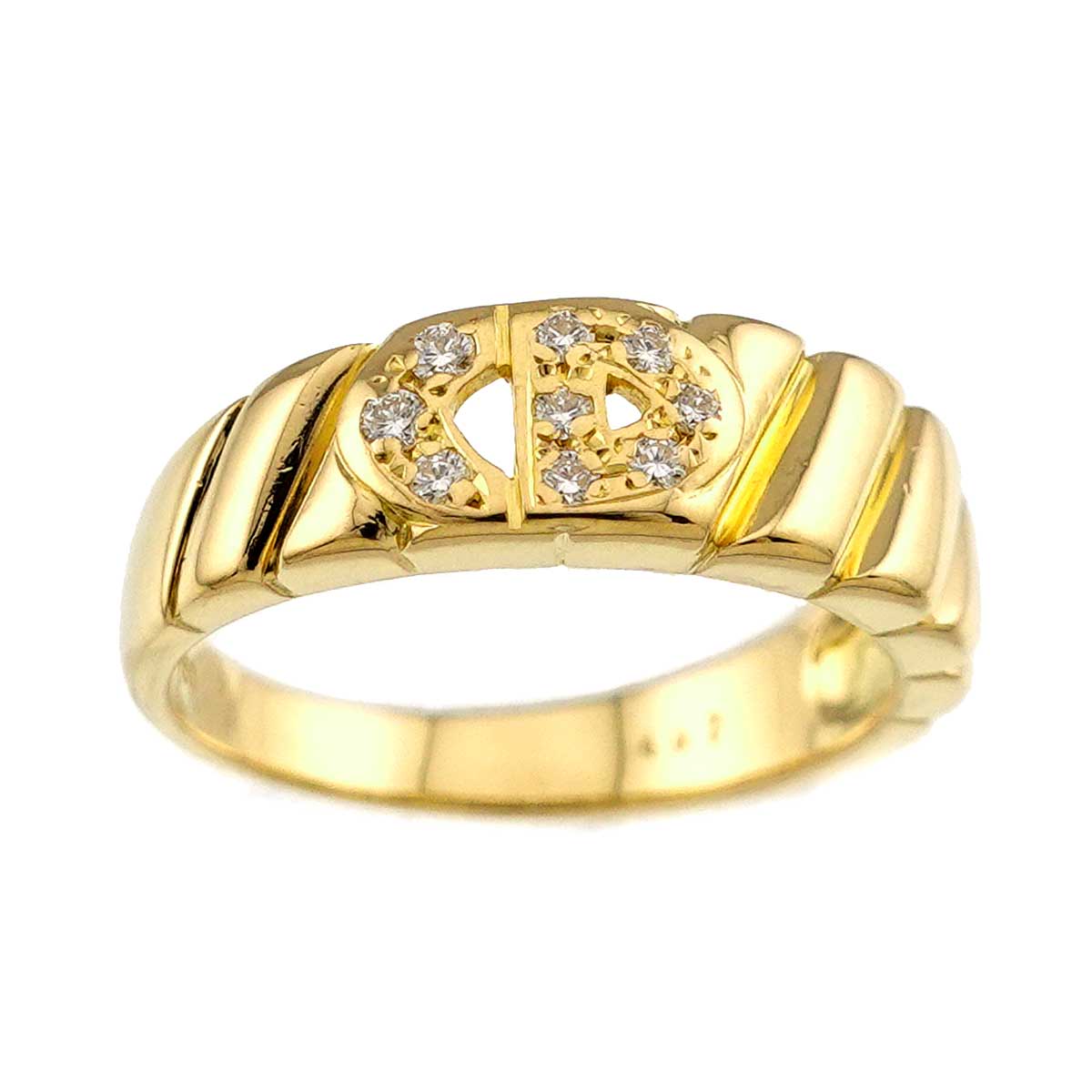 Diamond Ring 18K YG 750 size5-5.25(US)
