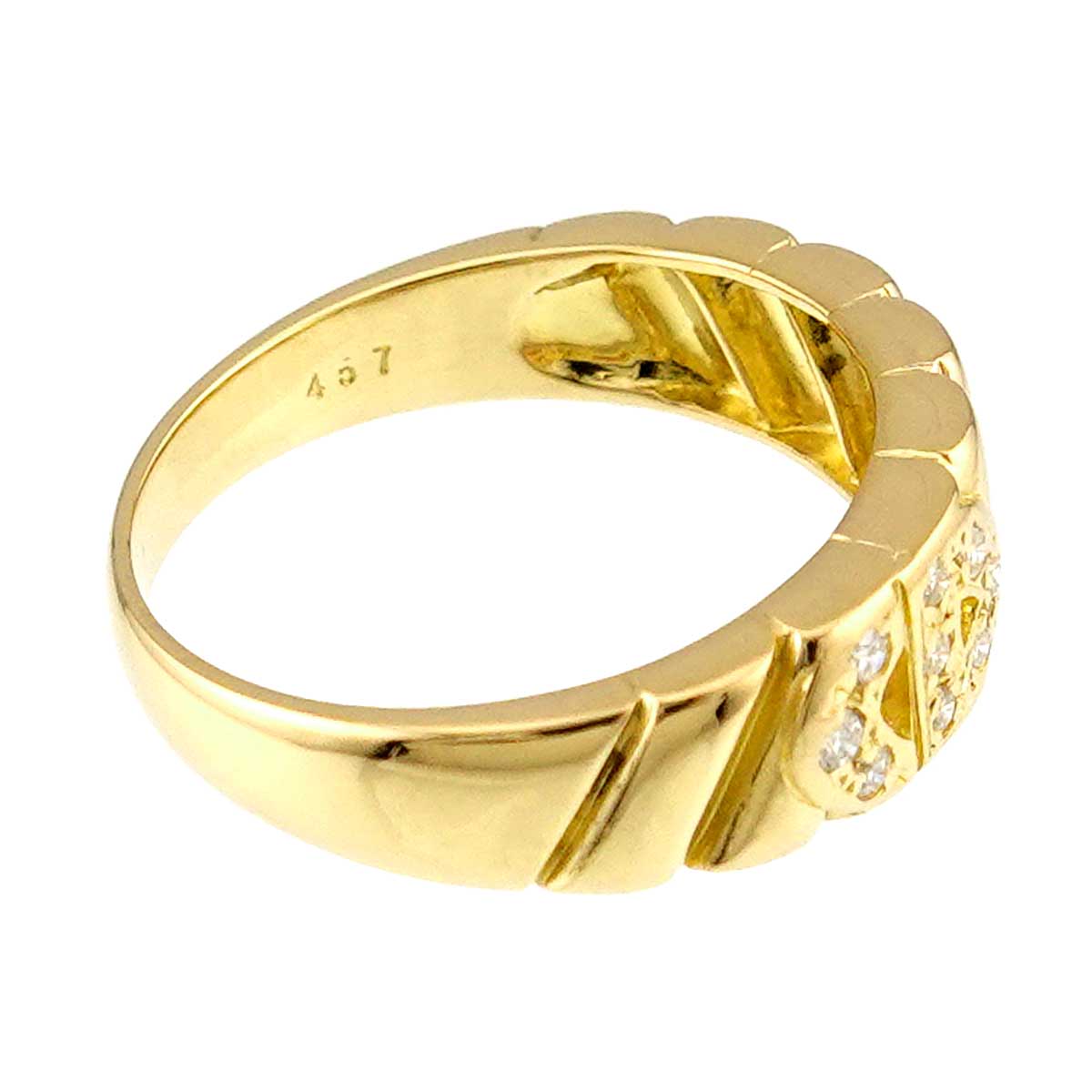 Diamond Ring 18K YG 750 size5-5.25(US)