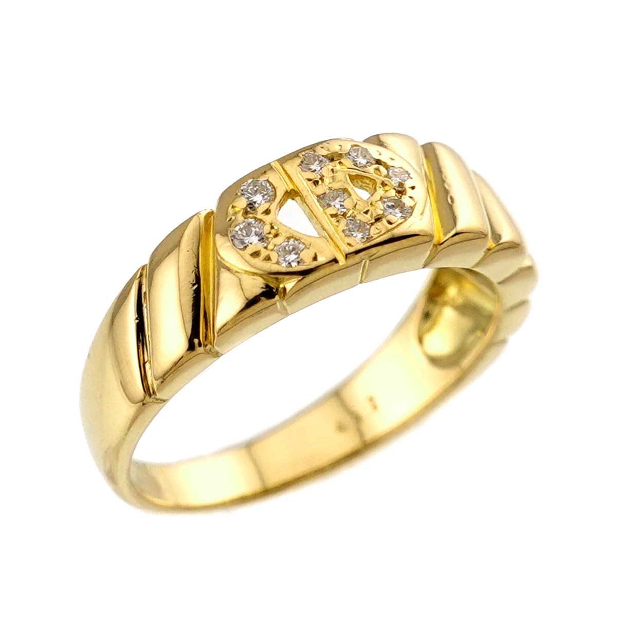 Diamond Ring 18K YG 750 size5-5.25(US)