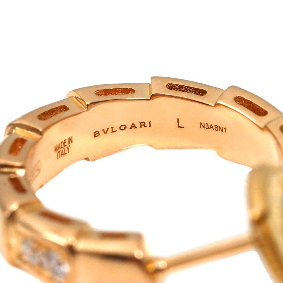 BVLGARI Serpenti Diamond Earrings Pierced 18K Pink Gold 750