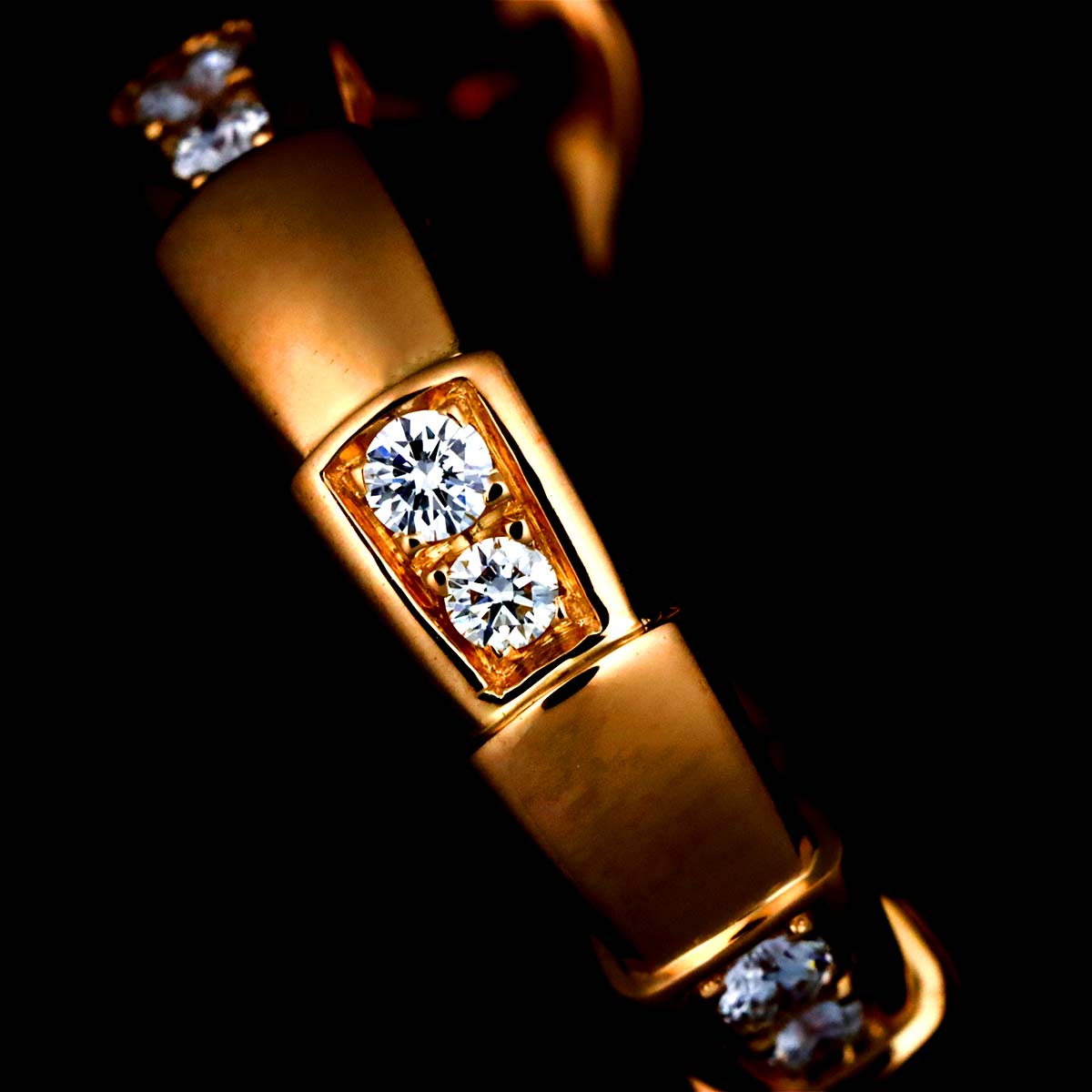 BVLGARI Serpenti Diamond Earrings Pierced 18K Pink Gold 750