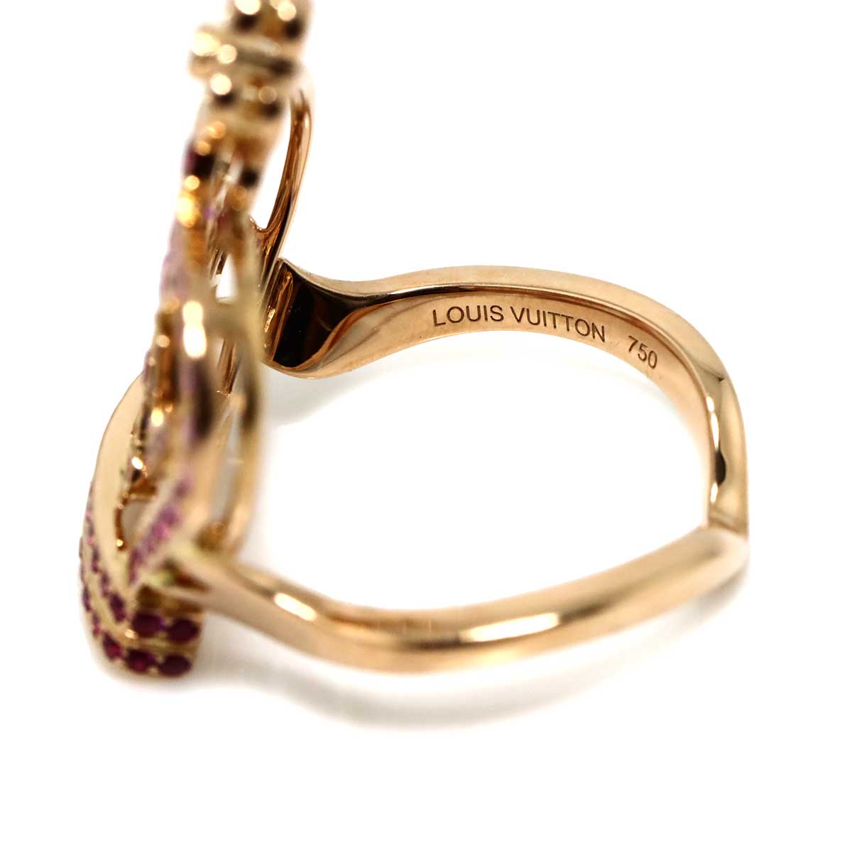 Sapphire Diamond Ring 18K PG 750 Size50 Size5.25-5.5(US)