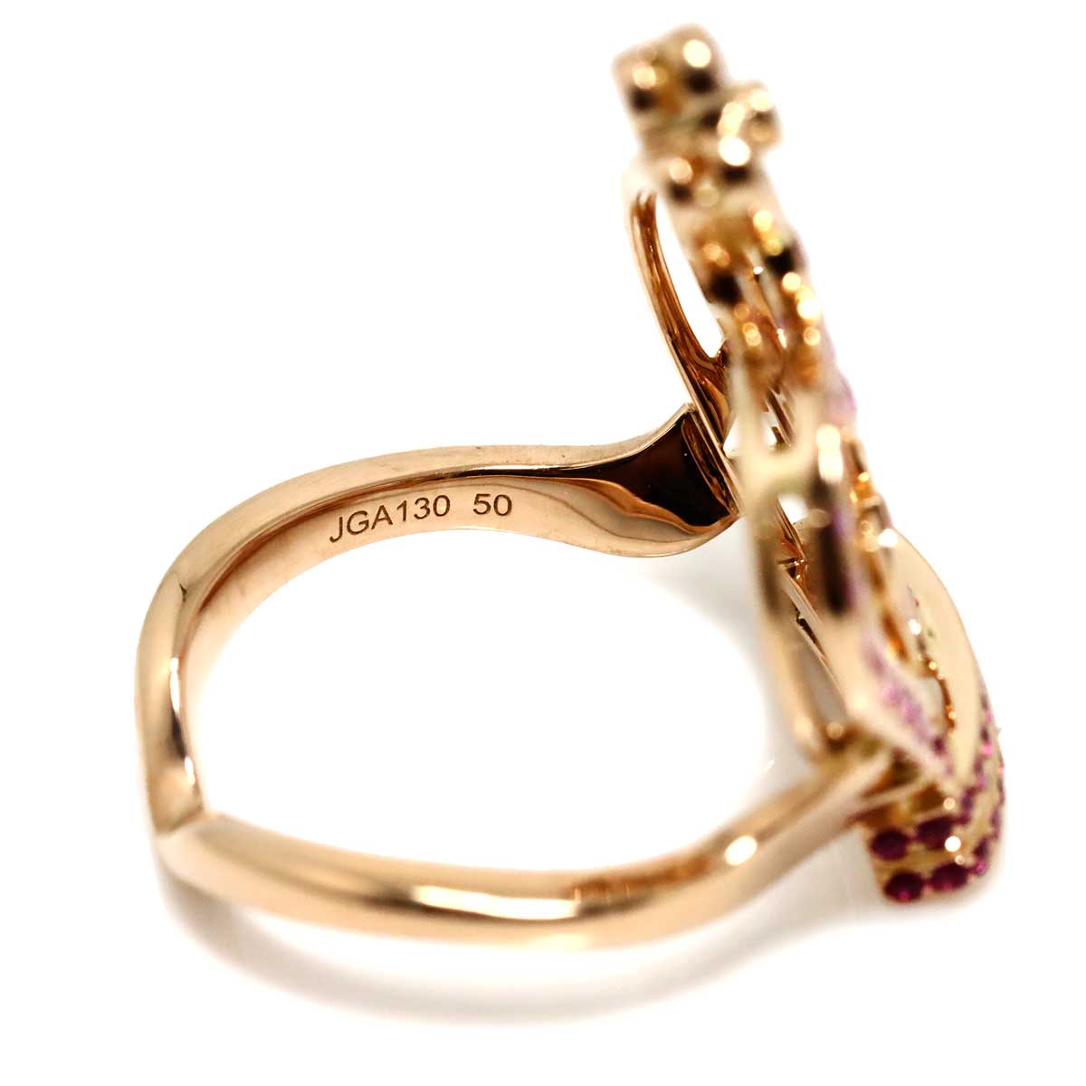 Sapphire Diamond Ring 18K PG 750 Size50 Size5.25-5.5(US)