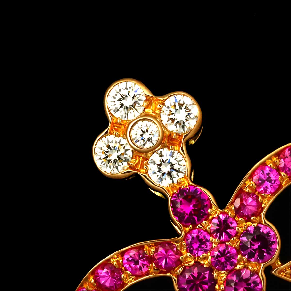 Sapphire Diamond Ring 18K PG 750 Size50 Size5.25-5.5(US)