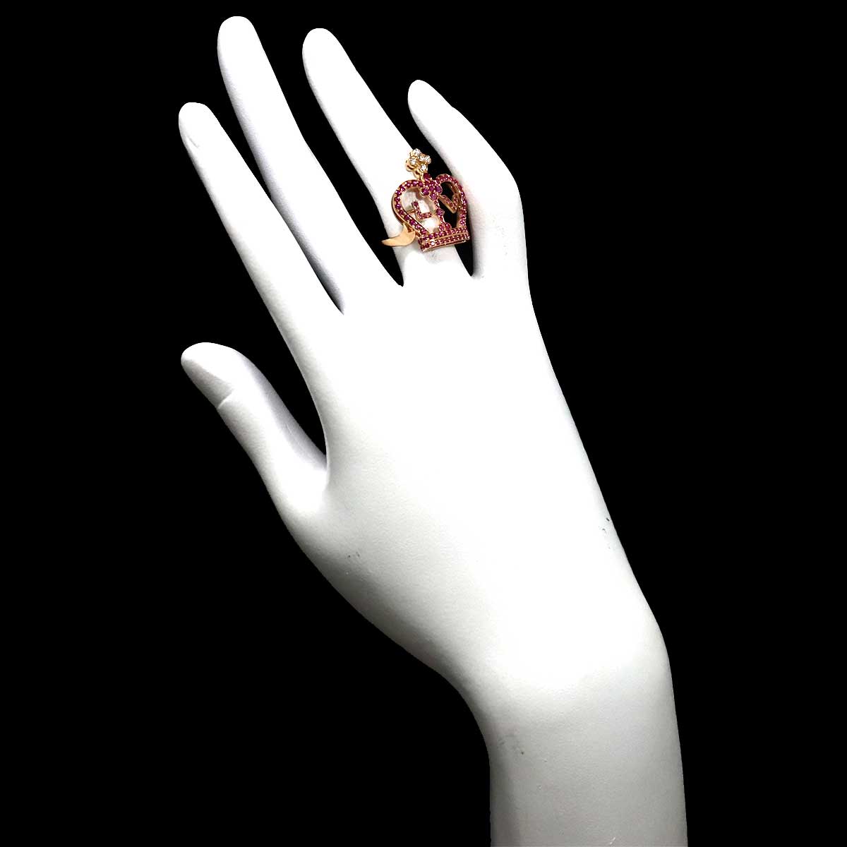 Sapphire Diamond Ring 18K PG 750 Size50 Size5.25-5.5(US)