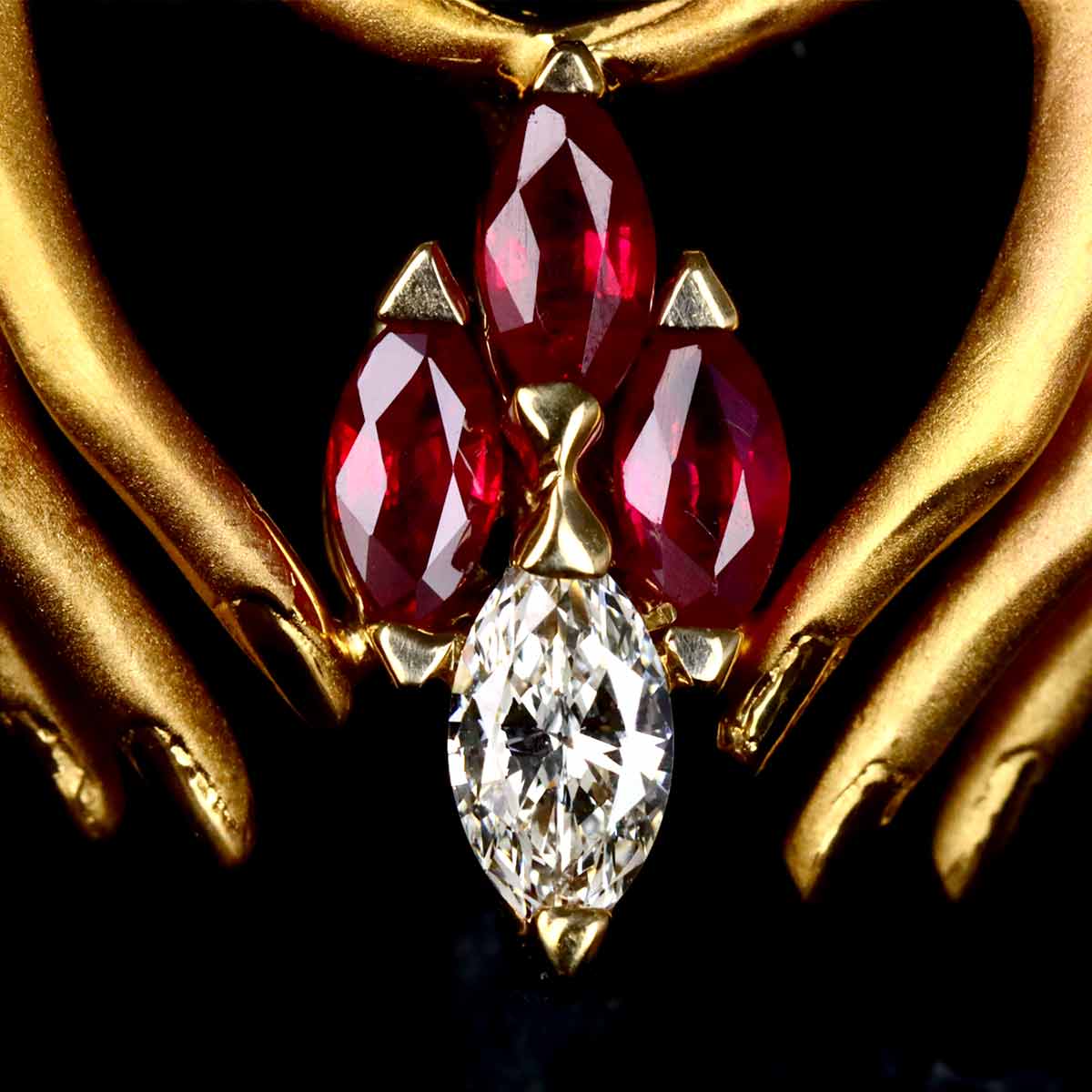 Ruby Diamond Necklace 18K YG 750