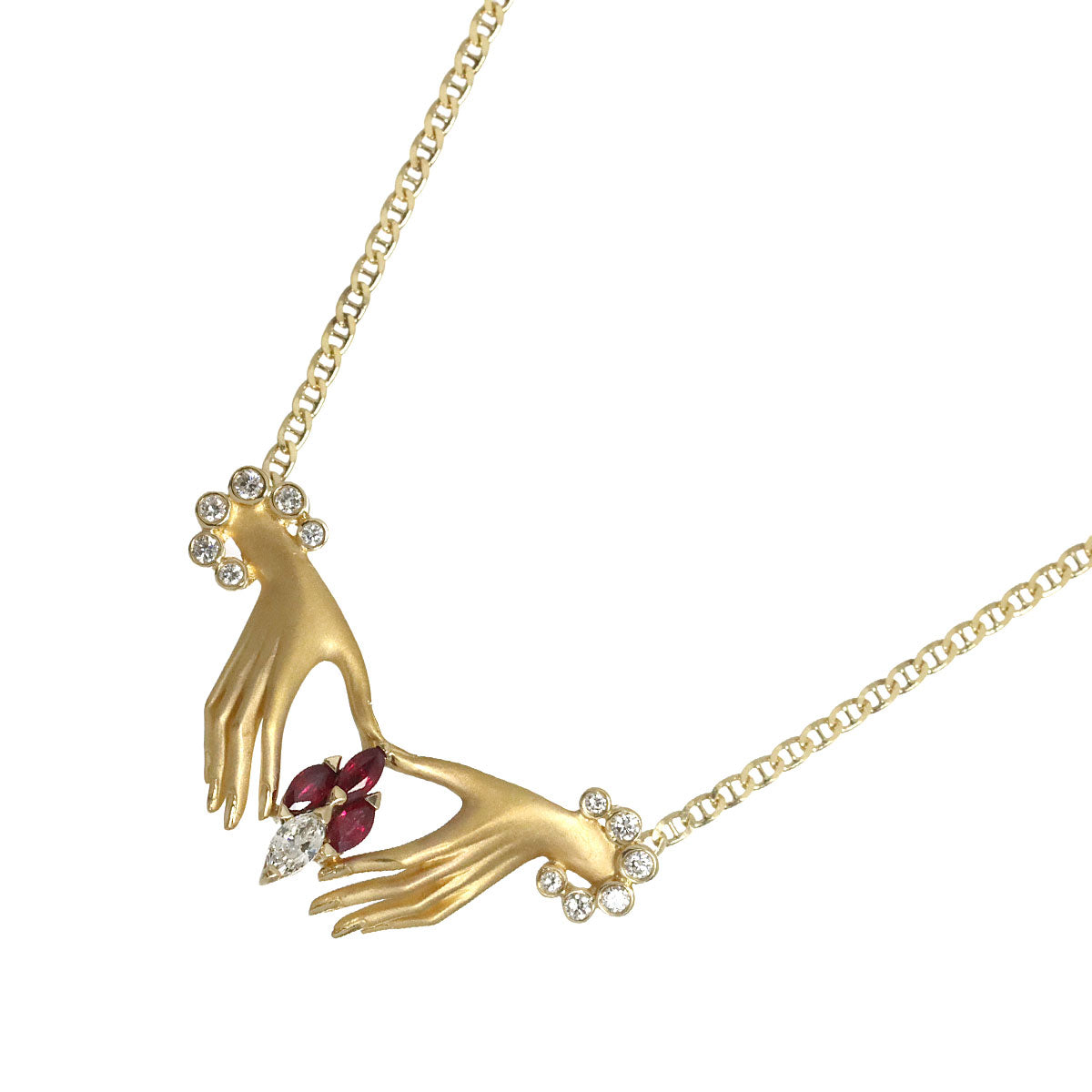 Ruby Diamond Necklace 18K YG 750