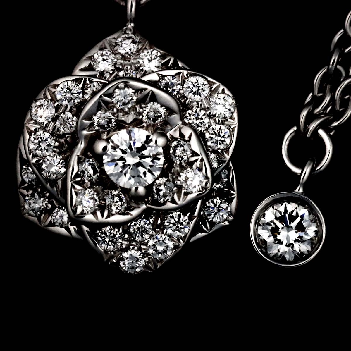PIAGET Rose Diamond Necklace 18K White Gold 750