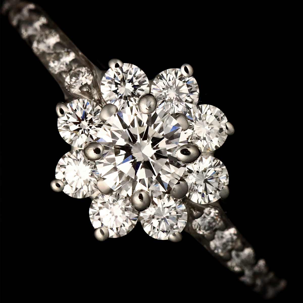 Flora Diamond Ring Pt Platinum Size4.5(US)