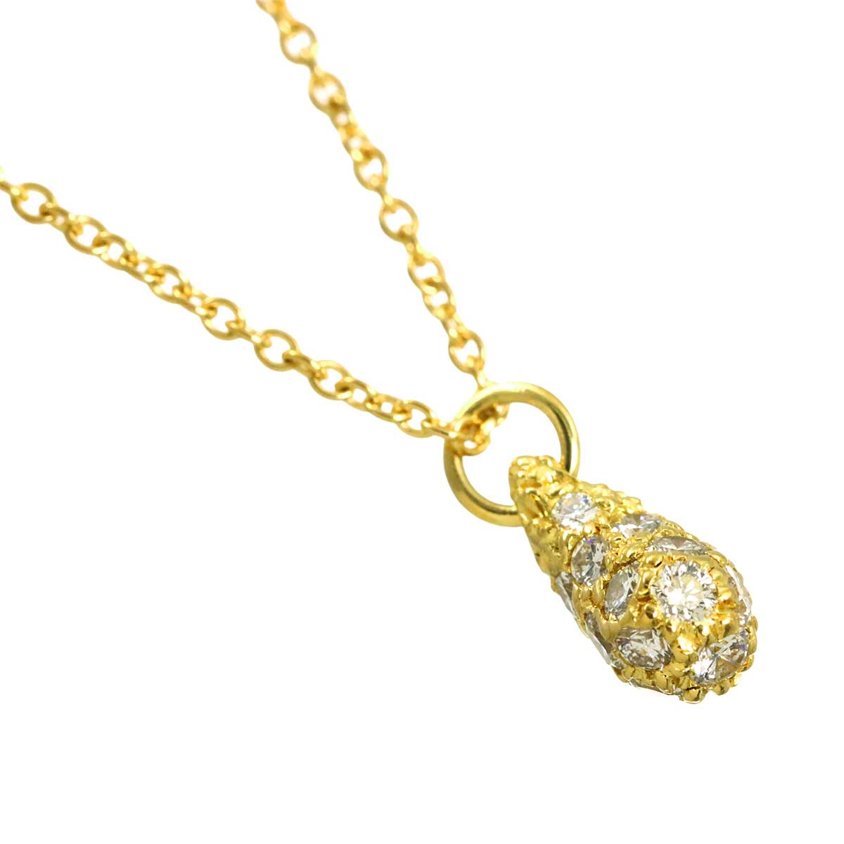 Teardrop Dimaond Necklace 18K Yellow Gold 750