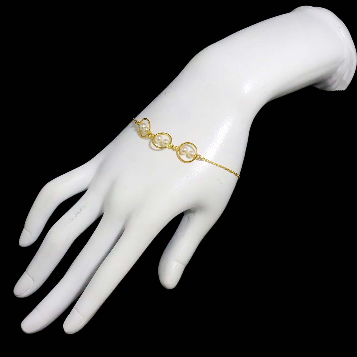 Akoya Pearl 4.0-3.5mm Bracelet 18K YG 750