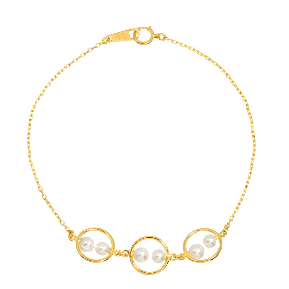 Akoya Pearl 4.0-3.5mm Bracelet 18K YG 750
