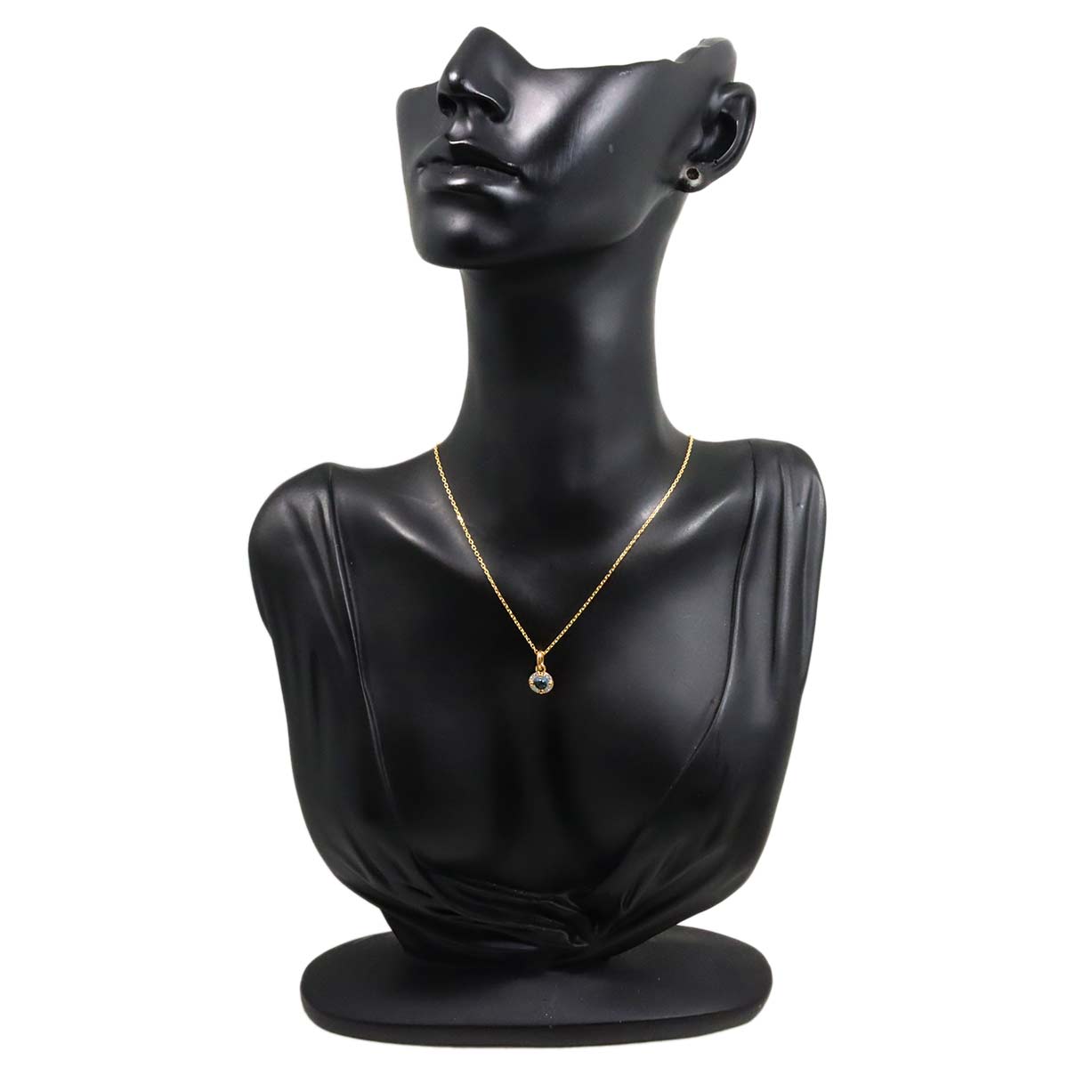 Blue Topaz Diamond Necklace 18K PG YG 750