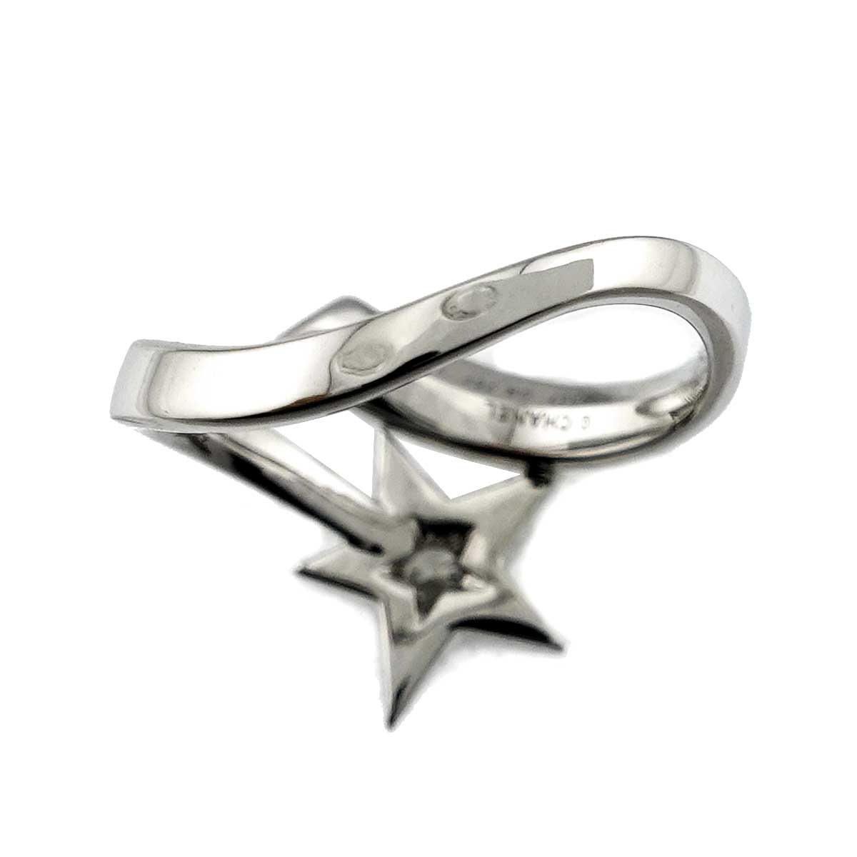 Comet Diamond Ring 18K White Gold 750 size49 4(US)