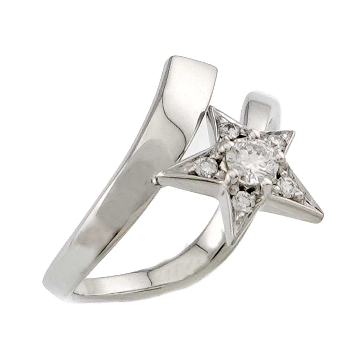Comet Diamond Ring 18K White Gold 750 size49 4(US)